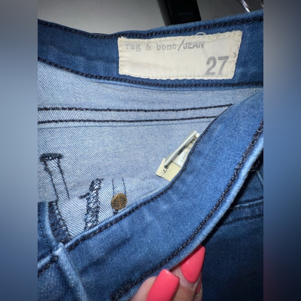 Rag & Bone High-Rise Skinny Jeans Skye Blue Size 27 B030 - Picture 5 of 7